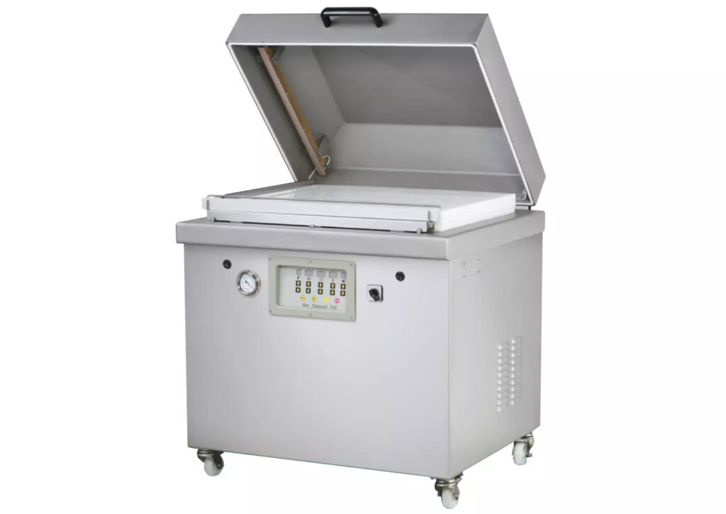 Single chamber vacuum packaging machine